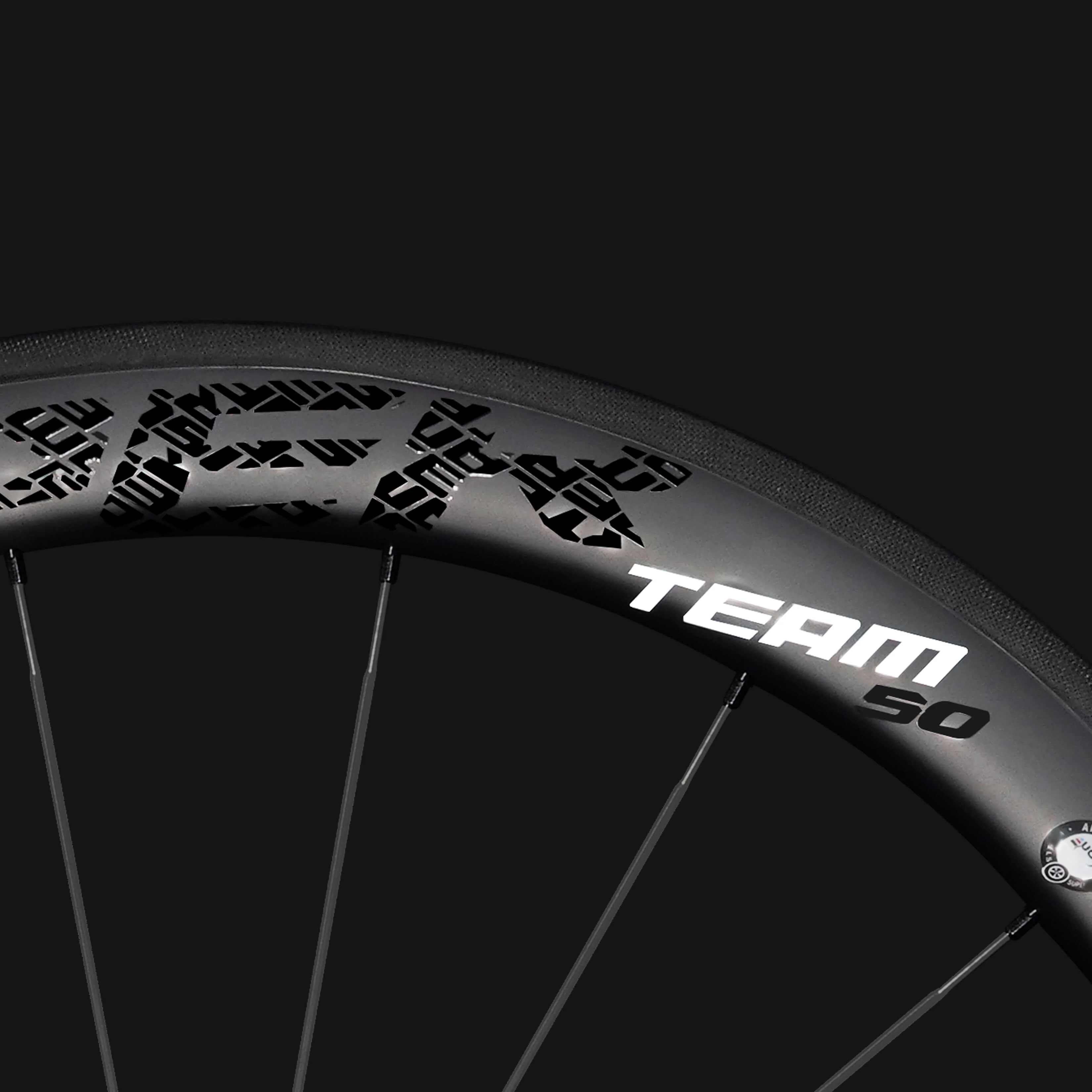 Classic PRO R25-50 Carbon Wheelset RIM Brake Black Decals - Image 6