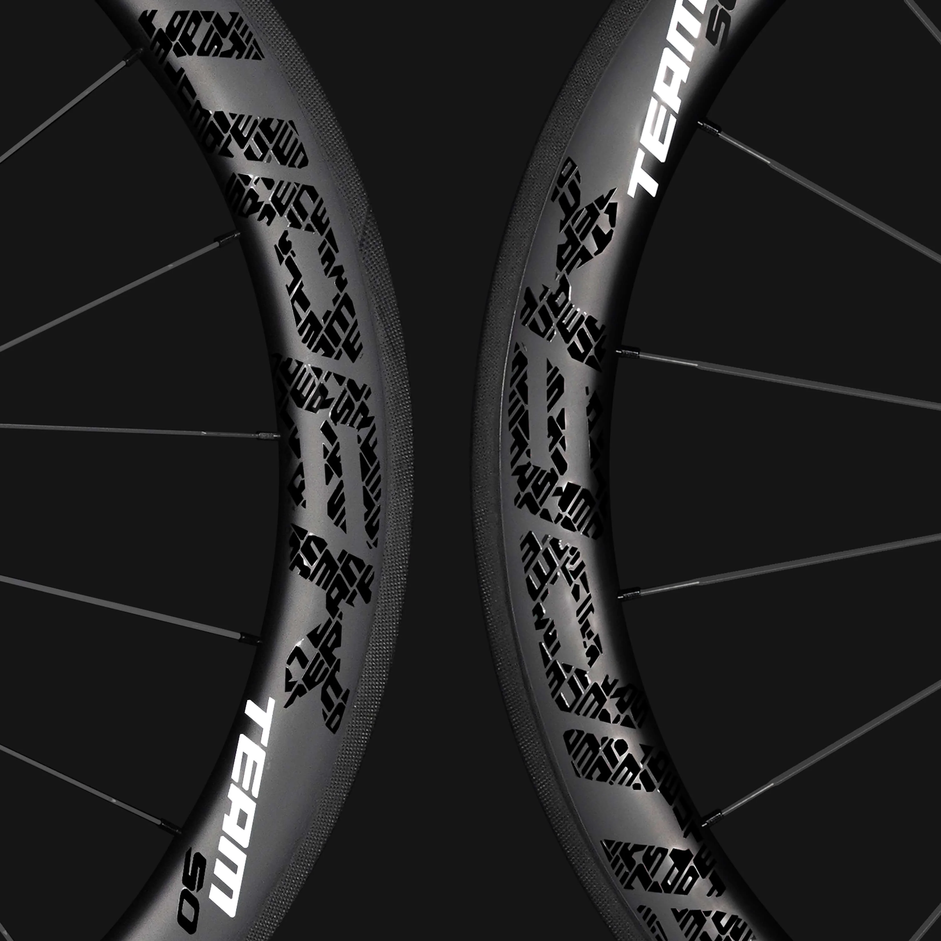 Classic PRO R25-50 Carbon Wheelset RIM Brake Black Decals - Image 7