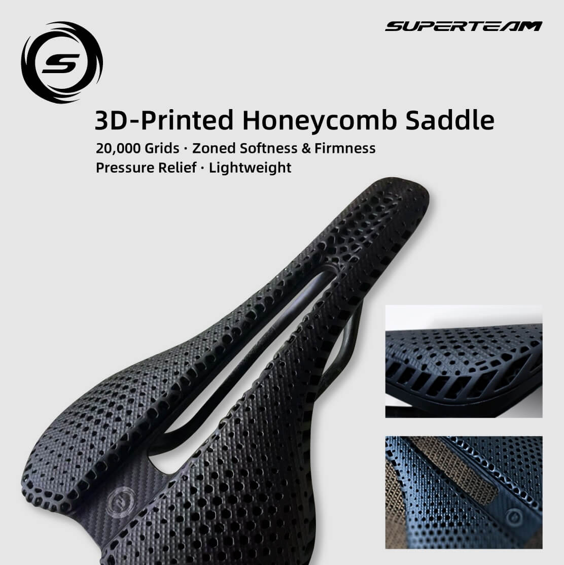 Superteam 3D-Printed Honeycomb Saddle - Image 5