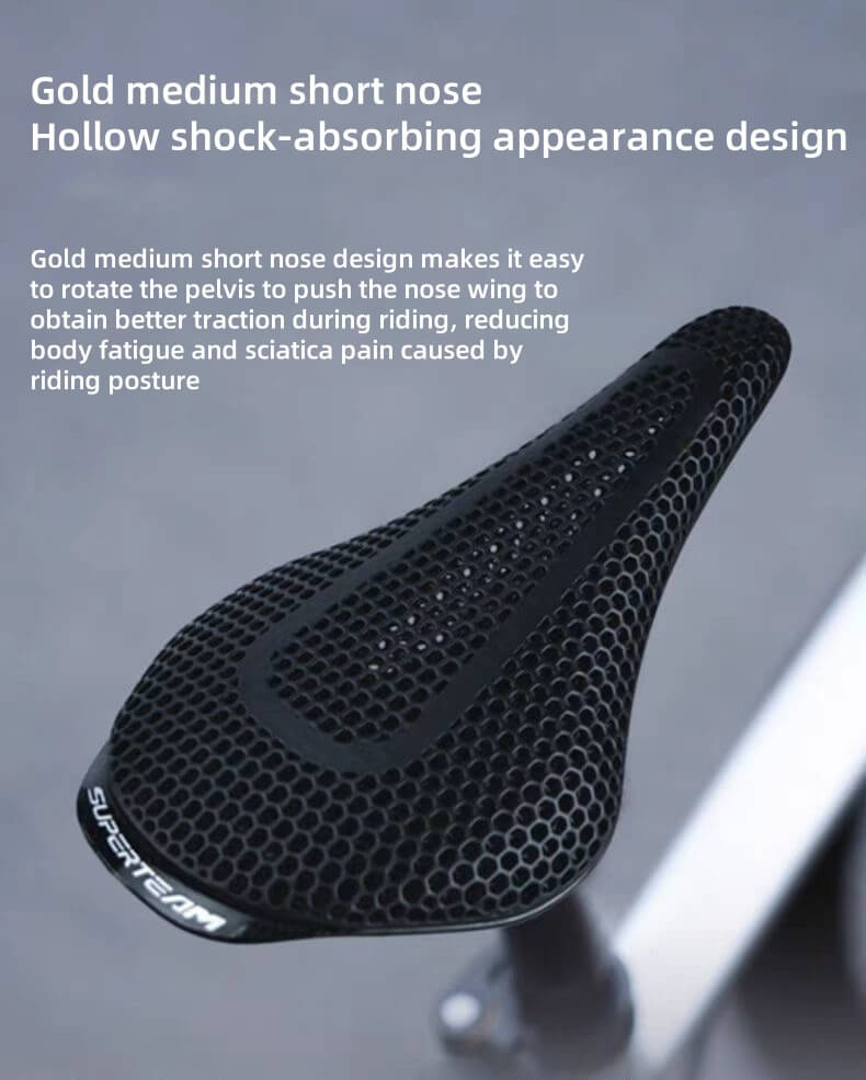 Superteam Air Max Full Carbon Fiber 3D Printing Medium Short-Nosed Bike Saddle - Image 4