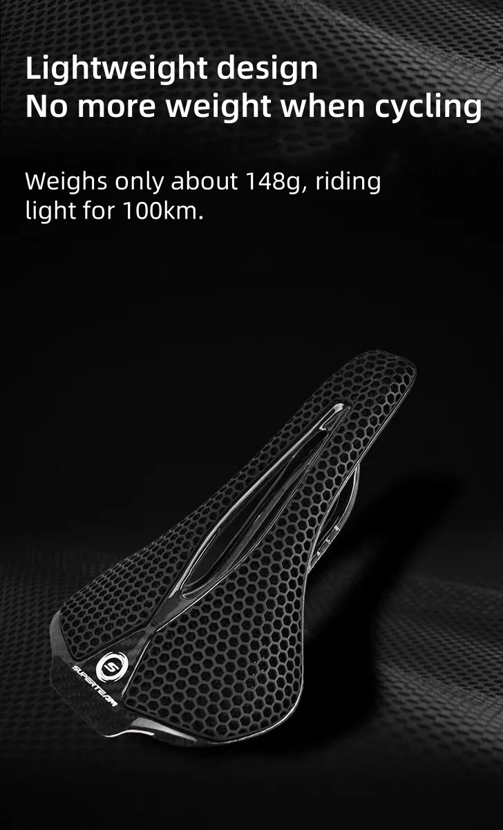 Superteam Air Full Carbon Fiber 3D Printing Short-Nosed Bike Saddle - Image 3