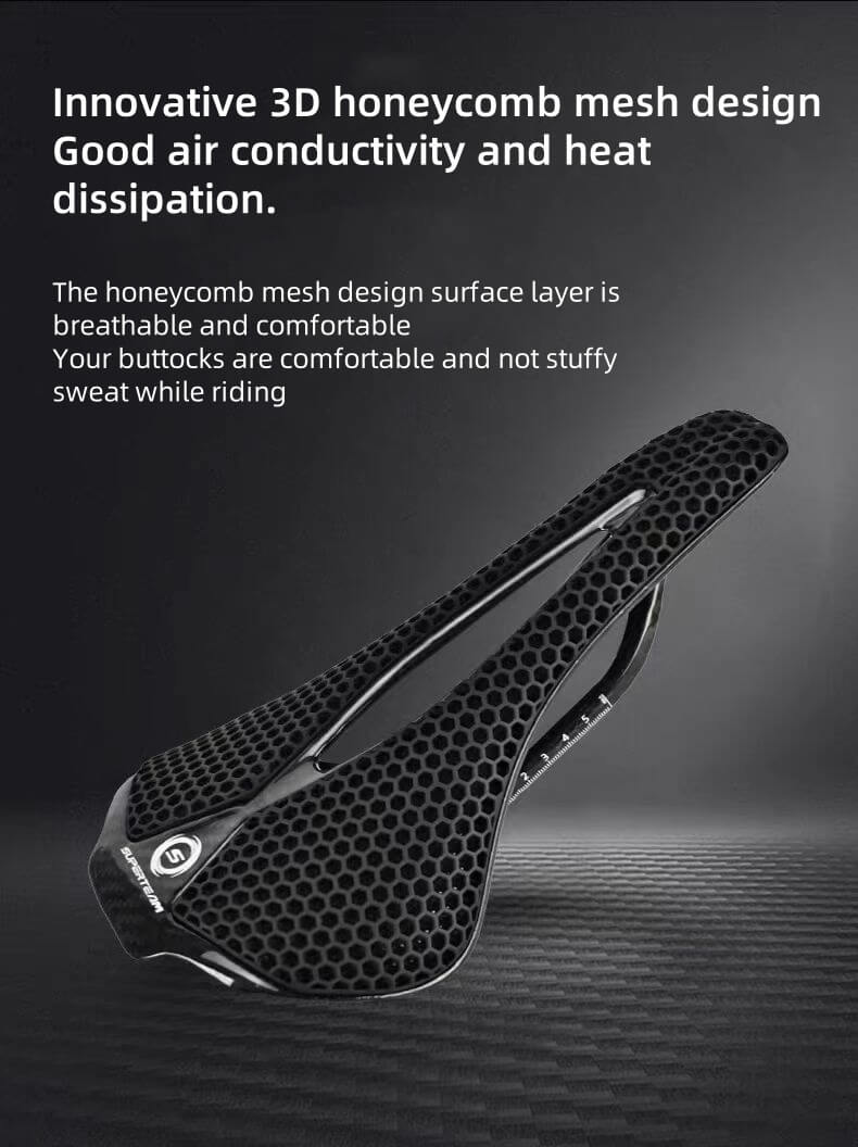 Superteam Air Full Carbon Fiber 3D Printing Short-Nosed Bike Saddle - Image 5
